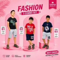 Kids Fashion 3 Pcs Printed Combo Set for Boys