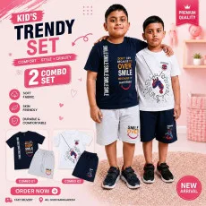 Kids Trendy 2 Pcs T-Shirt & Shorts Combo Set