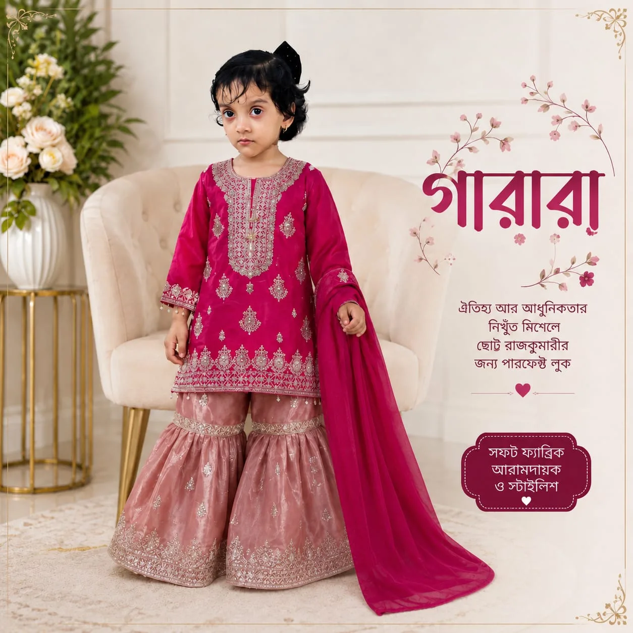 Elegant Princess Garara Set Pink